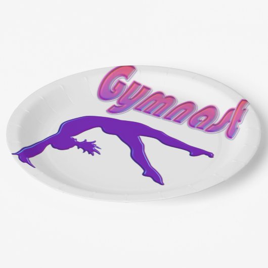 Assiettes En Carton Gymnaste Power Tumbling Purple Metallen (Angle)