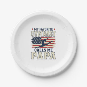 Assiettes En Carton Gymnaste préféré m'appelle Papa Patriotique Vintag