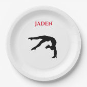 Assiettes En Carton Gymnastics paper plates with personalized name. (Devant)