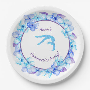 Assiettes En Carton Gymnastique artistique féminine Fleurs aquarelle A