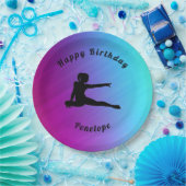 Assiettes En Carton Gymnastique Bonne Anniversaire Gradient Plaques de (Fête)