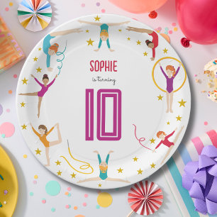 Assiettes En Carton Gymnastique et acrobatie sport fille anniversaire