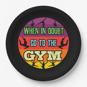 Assiettes En Carton Gymnastique féminine en doute Allez à la salle de 