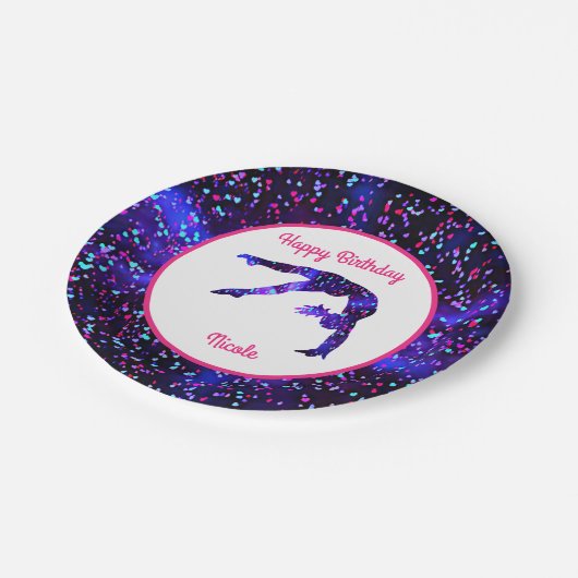 Assiettes En Carton Gymnastique "Joyeux Anniversaire" Coeurs de source (Angle)