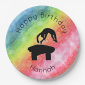 Assiettes En Carton Gymnastique "Joyeux Anniversaire" Plaque papier (Devant)