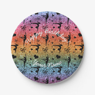 Assiettes En Carton Gymnastique lumineuse de parties scintillantes