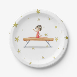 Assiettes En Carton Gymnastique mignonne Fille Anniversaire