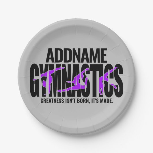 Assiettes En Carton Gymnastique NOM Équipe acrobatique Gymnaste à ress (Devant)