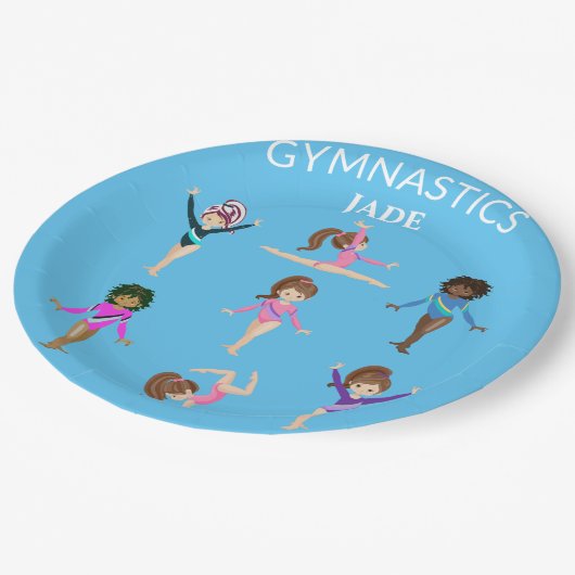 Assiettes En Carton Gymnastique personnalisation gymnaste PAPIER PLATE (Angle)