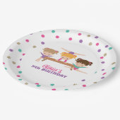 Assiettes En Carton Gymnastique rose violet turquoise fille Anniversai (Angle)