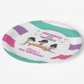 Assiettes En Carton Gymnastique rose violet turquoise fille Anniversai (Angle)