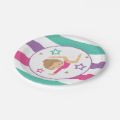 Assiettes En Carton Gymnastique rose violet turquoise fille Anniversai (Angle)