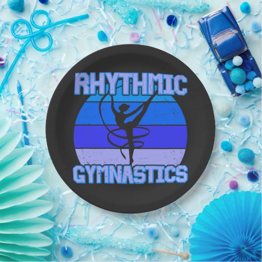 Assiettes En Carton Gymnastique rythmique déprimée en bleu / violet (Fête)