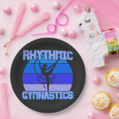 Assiettes En Carton Gymnastique rythmique déprimée en bleu / violet (Fête)