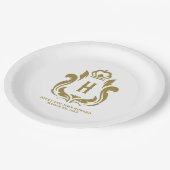 Assiettes En Carton H Monogramme Gold Crest (Angle)