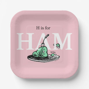 Assiettes En Carton "H pour JAMBON" Conception de l'alphabet
