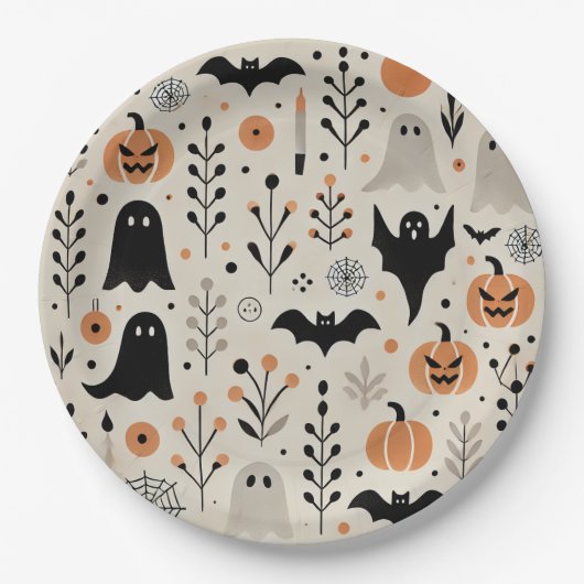 Assiettes En Carton Halloween (Devant)