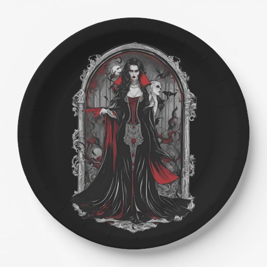 Assiettes En Carton Halloween 4 vampire, amusant, monstre effrayant, h (Devant)