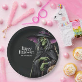 Assiettes En Carton Halloween à thème de sorcière effrayant (Fête)