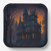 Assiettes En Carton Halloween Adulte Haunween Mansion Party (Recto)