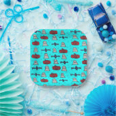 Assiettes En Carton Halloween amusant Imprimer en bleu (Fête)