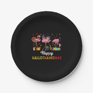 Assiettes En Carton Halloween and Merry Christmas Happy Hallothanksmas