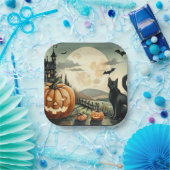 Assiettes En Carton Halloween/Automne/Automne/citrouille/chat (Fête)