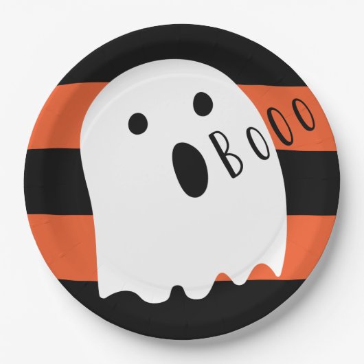 Assiettes En Carton Halloween Baby Ghost Boo (Devant)