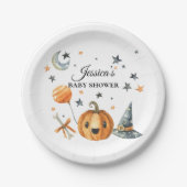 Assiettes En Carton Halloween Baby shower Little Boo (Devant)