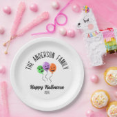Assiettes En Carton Halloween Balloons Citrouilles effrayants Nom pers (Fête)