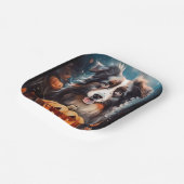 Assiettes En Carton Halloween Berger Australien Avec La Peur Citrouill (Angulaire)