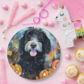 Assiettes En Carton Halloween Bernedoodle Avec La Peur Citrouille (Fête)