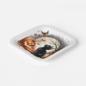 Assiettes En Carton Halloween Black Kitten Kids Party Plaque papier (Angulaire)
