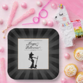 Assiettes En Carton Halloween Black Starburst Witch (Fête)