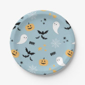 Assiettes En Carton Halloween bleu (Devant)