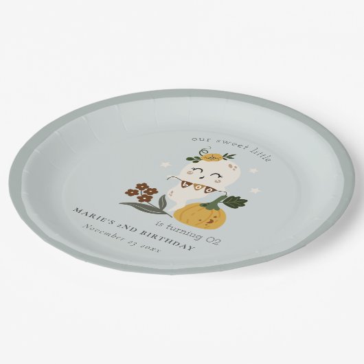 Assiettes En Carton Halloween Blue Ghost Little Boo N'importe quel âge (Angle)