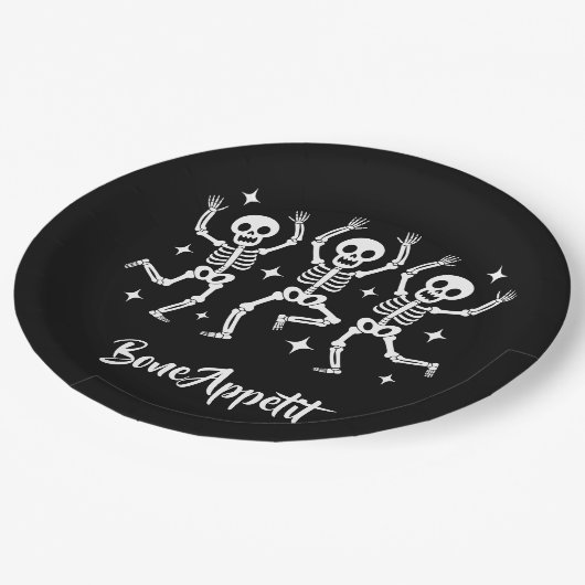 Assiettes En Carton Halloween Bone Appetit  (Angle)