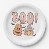 Assiettes En Carton Halloween Boo (Devant)