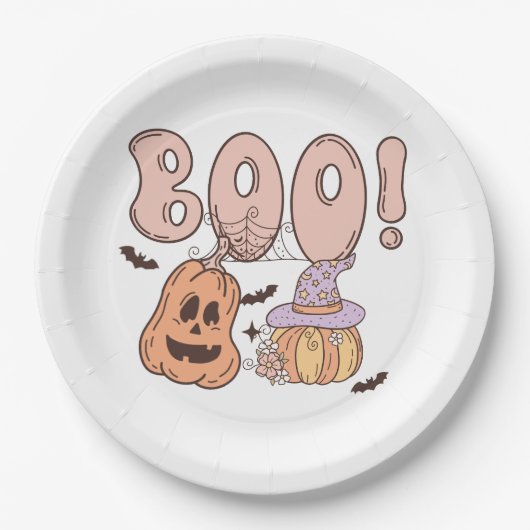 Assiettes En Carton Halloween Boo (Devant)