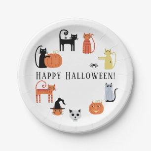 Assiettes En Carton Halloween Chat Éffrayant