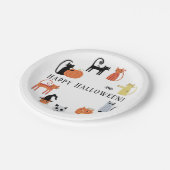 Assiettes En Carton Halloween Chat Éffrayant (Angle)