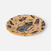 Assiettes En Carton Halloween chat et éléments (Angle)