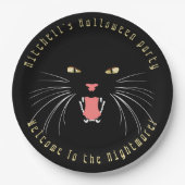 Assiettes En Carton Halloween Chat noir baiser amusant Slogan plaque d (Devant)