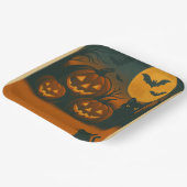 Assiettes En Carton Halloween Chat noir & Plaques Citrouilles - (Angulaire)