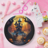Assiettes En Carton Halloween/Chat noir/Sorcière/Assistant Maison tord (Fête)