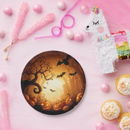 Assiettes En Carton Halloween/chauve-souris/Citrouille/automne (Fête)