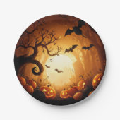 Assiettes En Carton Halloween/chauve-souris/Citrouille/automne (Devant)