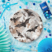 Assiettes En Carton Halloween chauves-souris éffrayante (Fête)