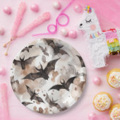 Assiettes En Carton Halloween chauves-souris éffrayante (Fête)