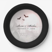 Assiettes En Carton Halloween chauves-souris noires Mariage gothique P (Devant)